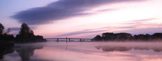 Fédération de pêche de Saône-et-Loire : Coucher de soleil sur la Saône